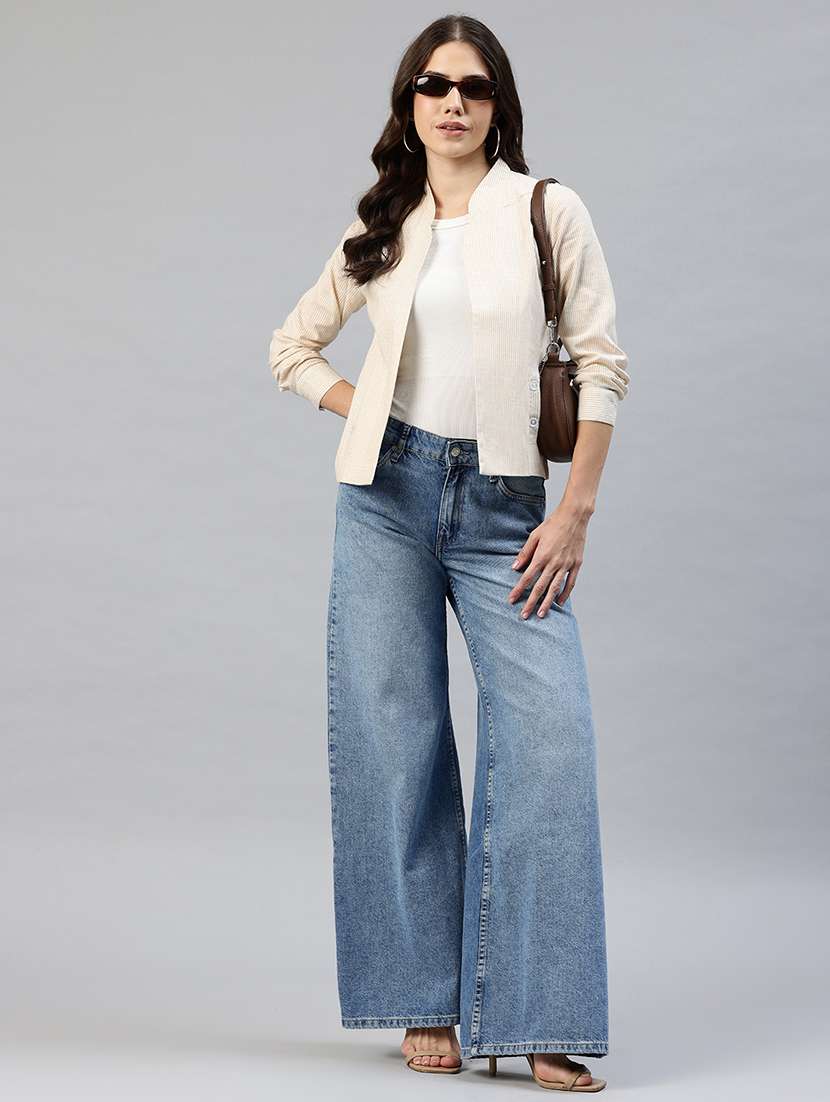 women striped long sleeve jacket - 22142672 -  Standard Image - 3