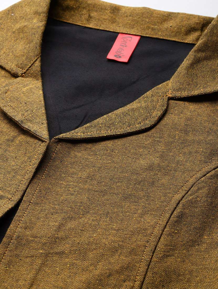 women solid puff sleeve jacket - 22142673 -  Standard Image - 5