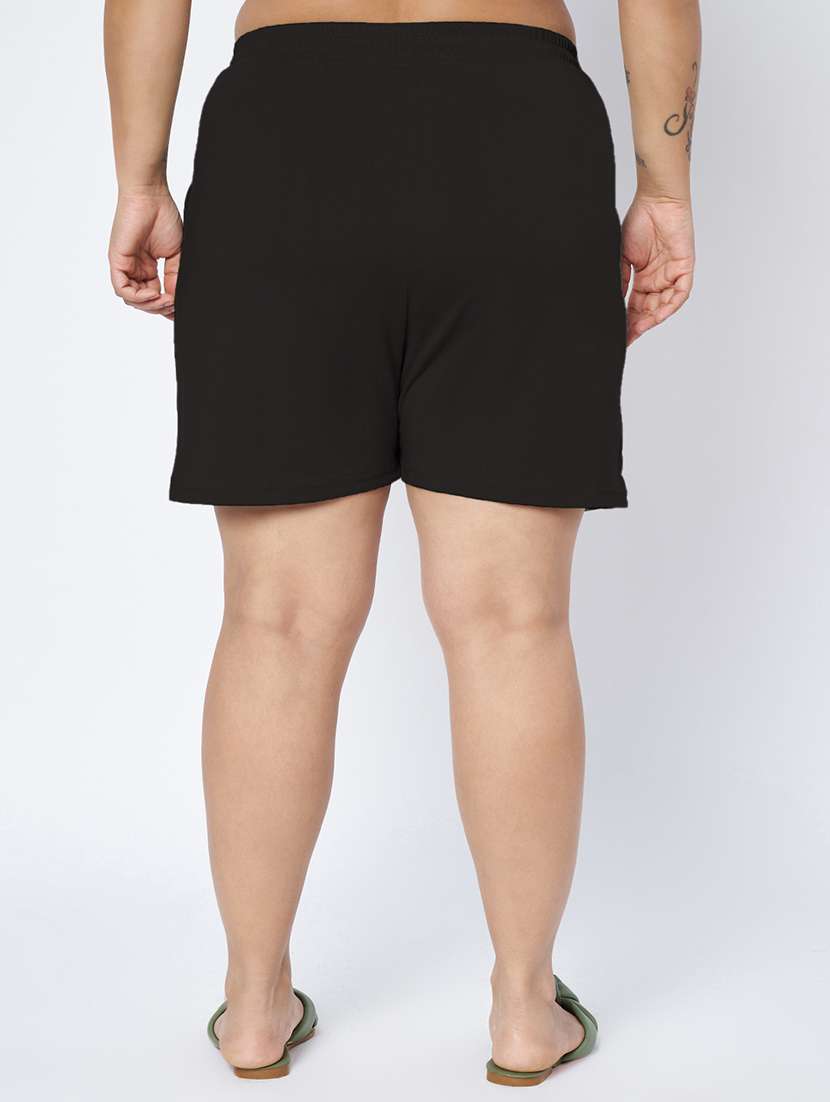women plus size solid mid rise shorts - 22142675 - Standard Image - 3