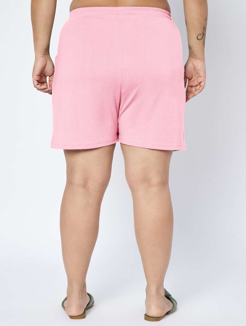 women plus size solid mid rise shorts - 22142676 -  Standard Image - 3