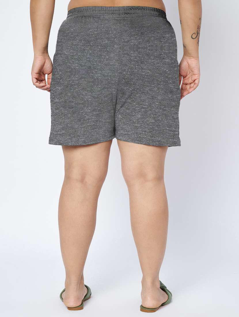 women plus size solid mid rise shorts - 22142677 -  Standard Image - 3