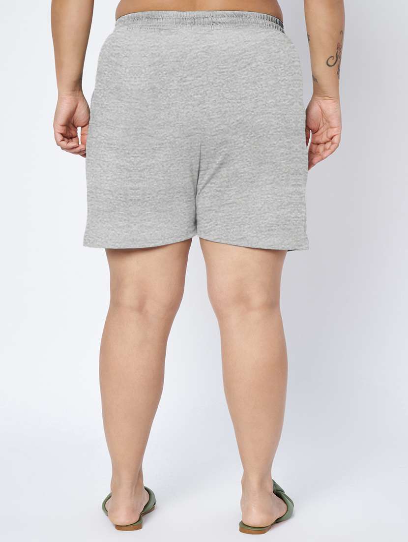 women plus size solid mid rise shorts - 22142678 -  Standard Image - 3
