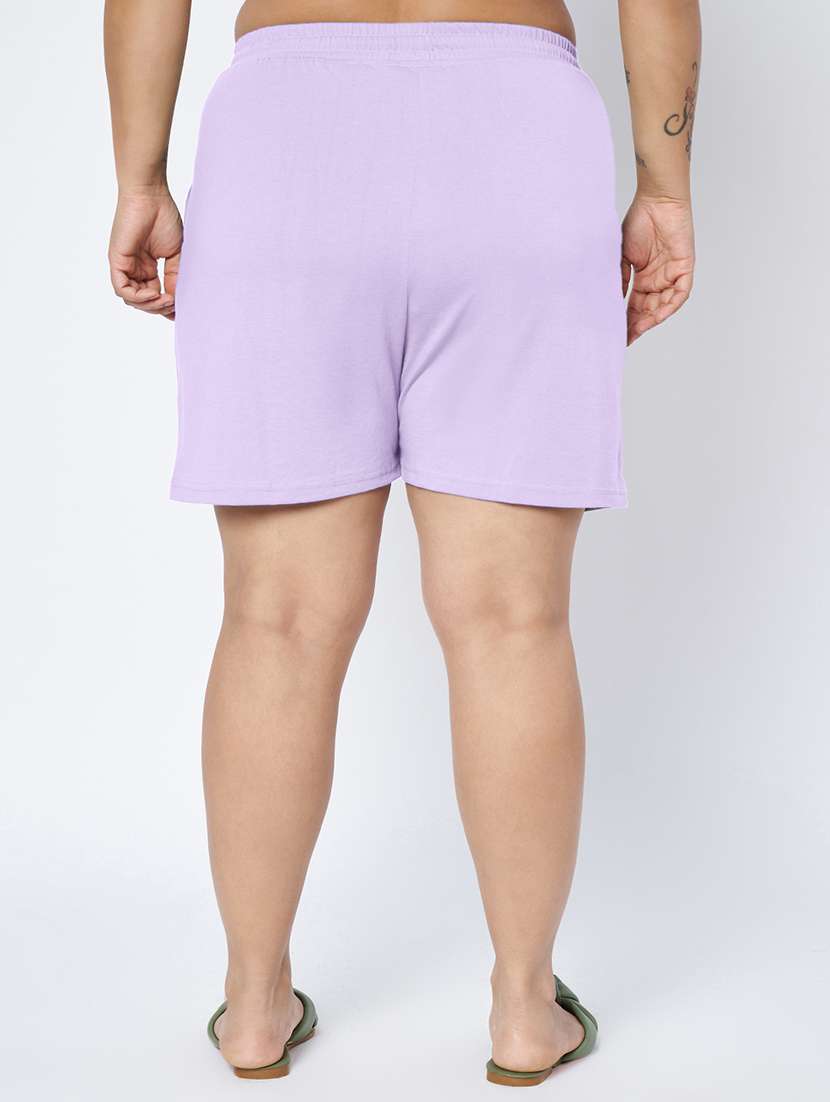 women plus size solid mid rise shorts - 22142679 -  Standard Image - 3