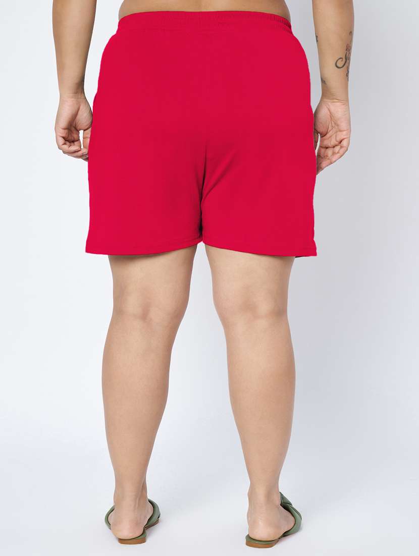 women plus size solid mid rise shorts - 22142680 - Standard Image - 3
