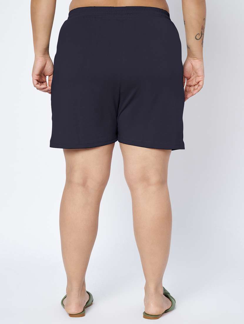 women plus size solid mid rise shorts - 22142681 -  Standard Image - 3