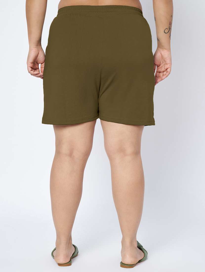 women plus size solid mid rise shorts - 22142682 -  Standard Image - 3