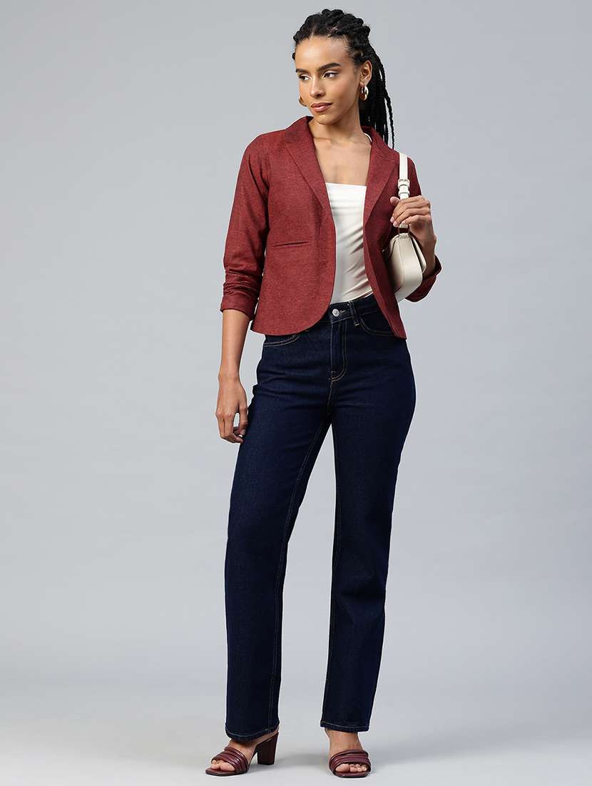 women solid long sleeve single breasted blazer - 22142691 -  Standard Image - 3