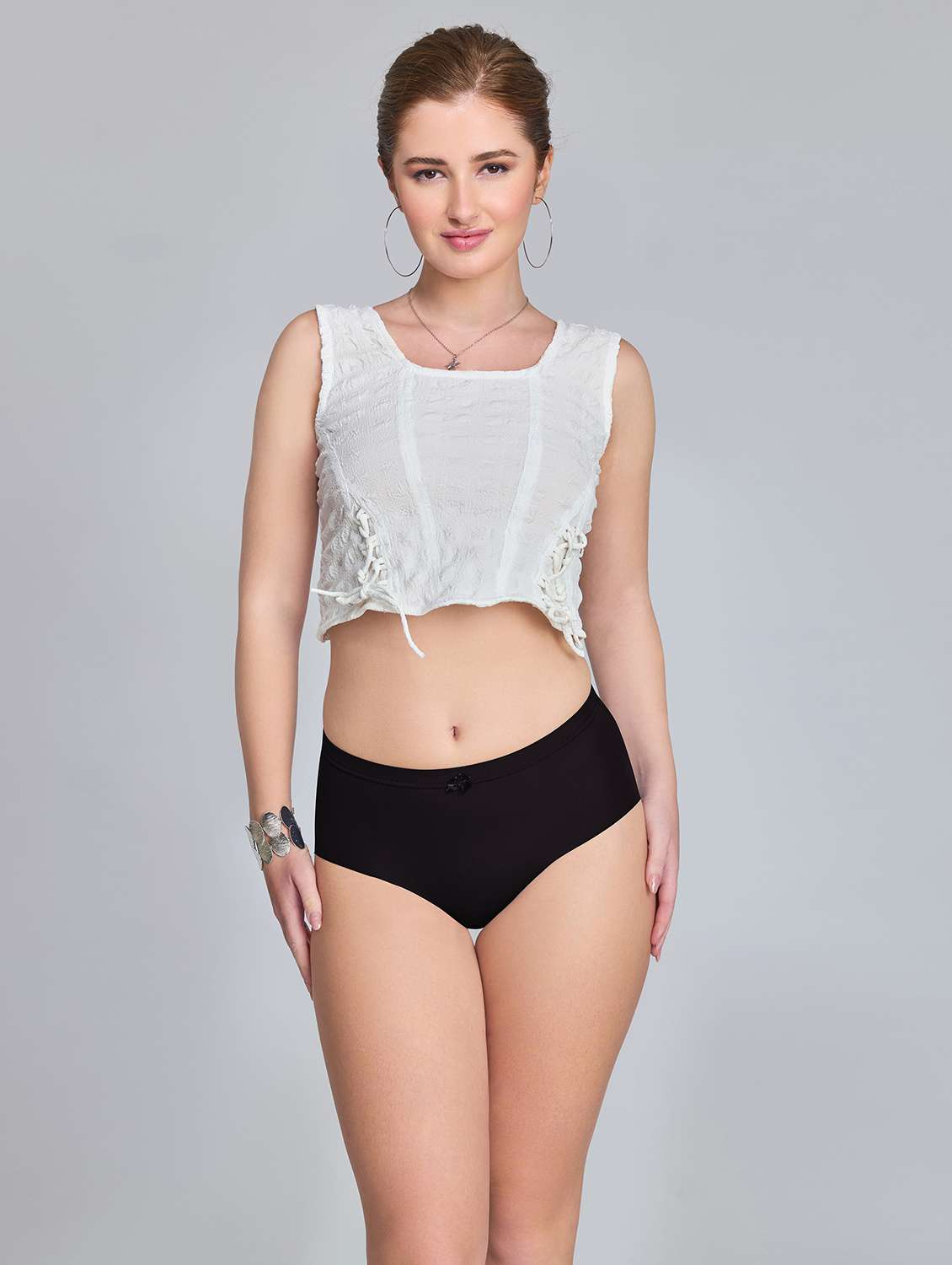 women solid mid rise seamless hipster panty - 22142710 -  Standard Image - 3