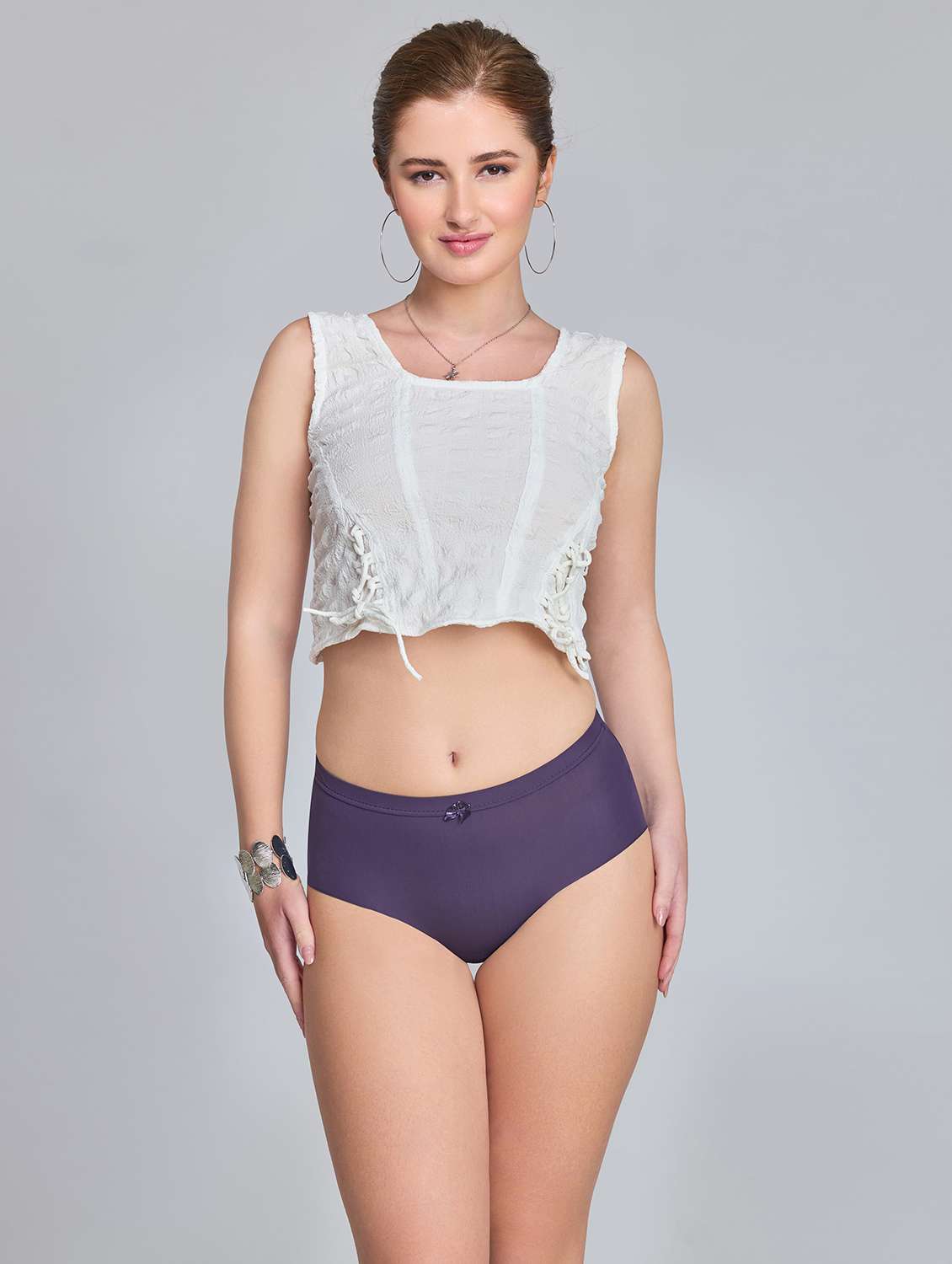 women solid mid rise seamless hipster panty - 22142713 -  Standard Image - 3