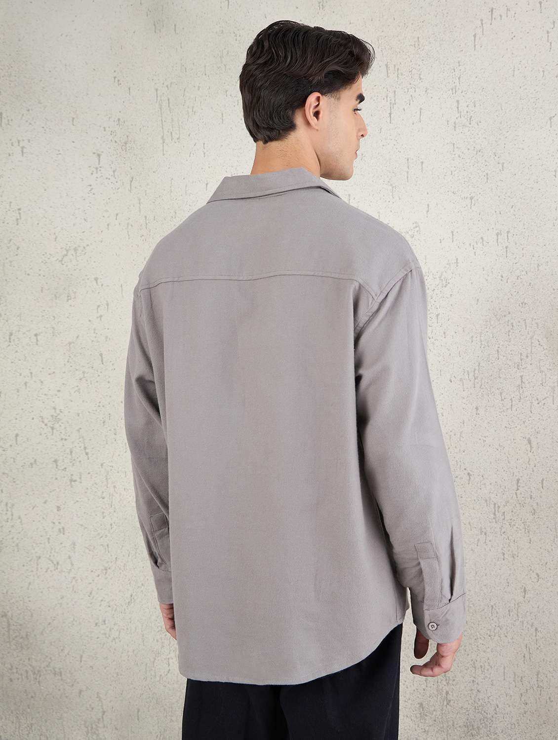 men solid long sleeve oversized casual shirt - 22142716 - Standard Image - 3