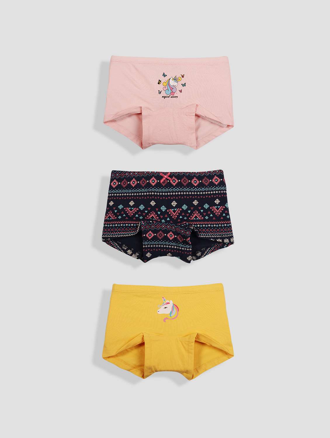 girls pack of 3 printed bloomer