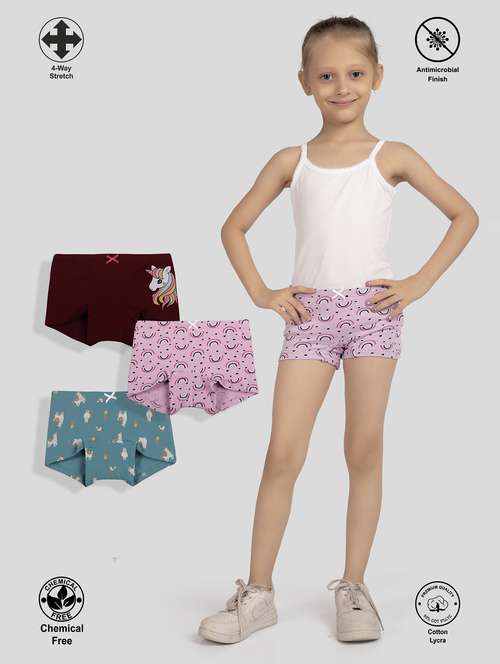 girls pack of 3 printed bloomer - 22142735 -  Standard Image - 0
