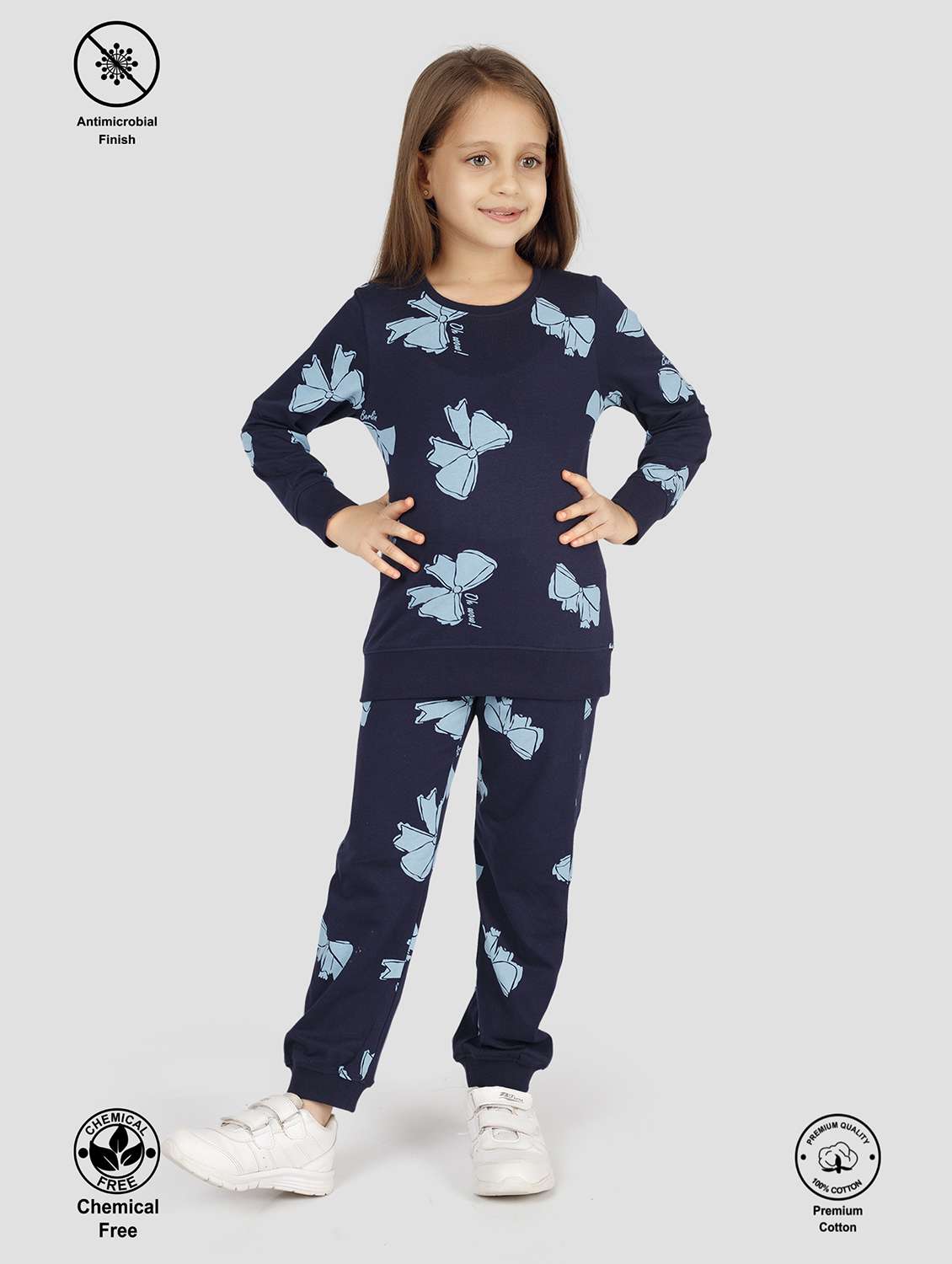 girls printed long sleeve pyjama set nightwear