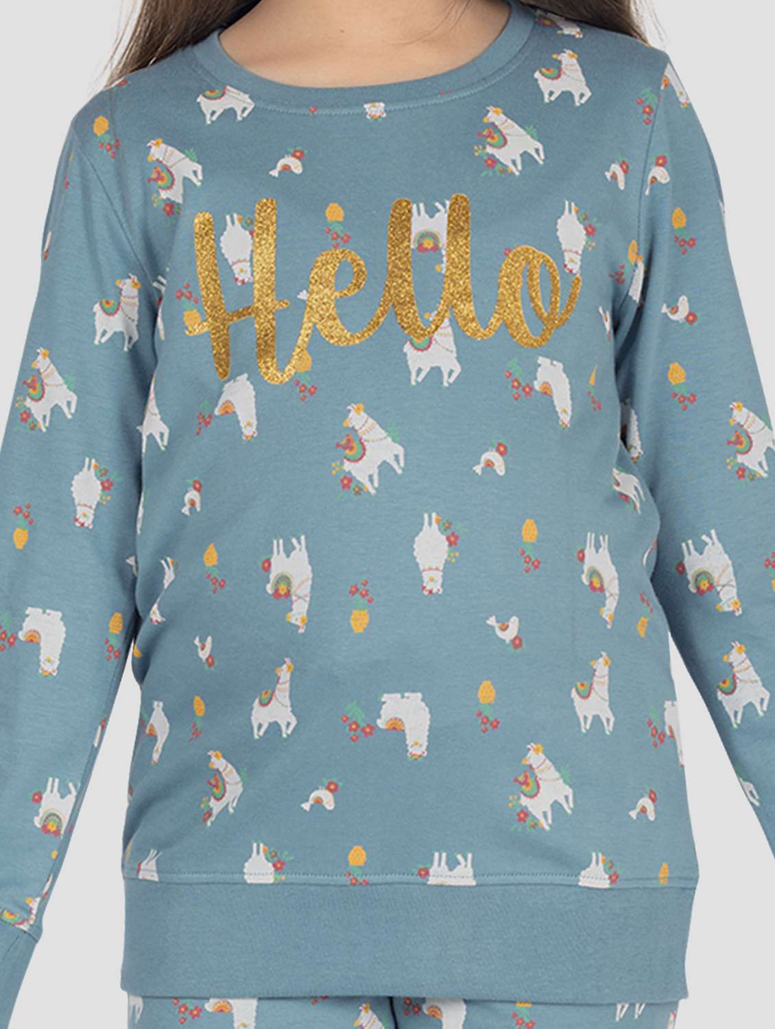 girls printed long sleeve pyjama set nightwear - 22142740 -  Standard Image - 3