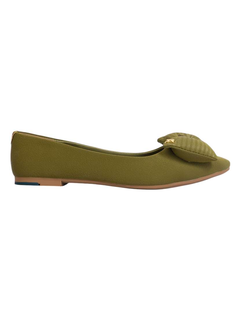 women olive slip on ballerina - 22142754 - Standard Image - 3