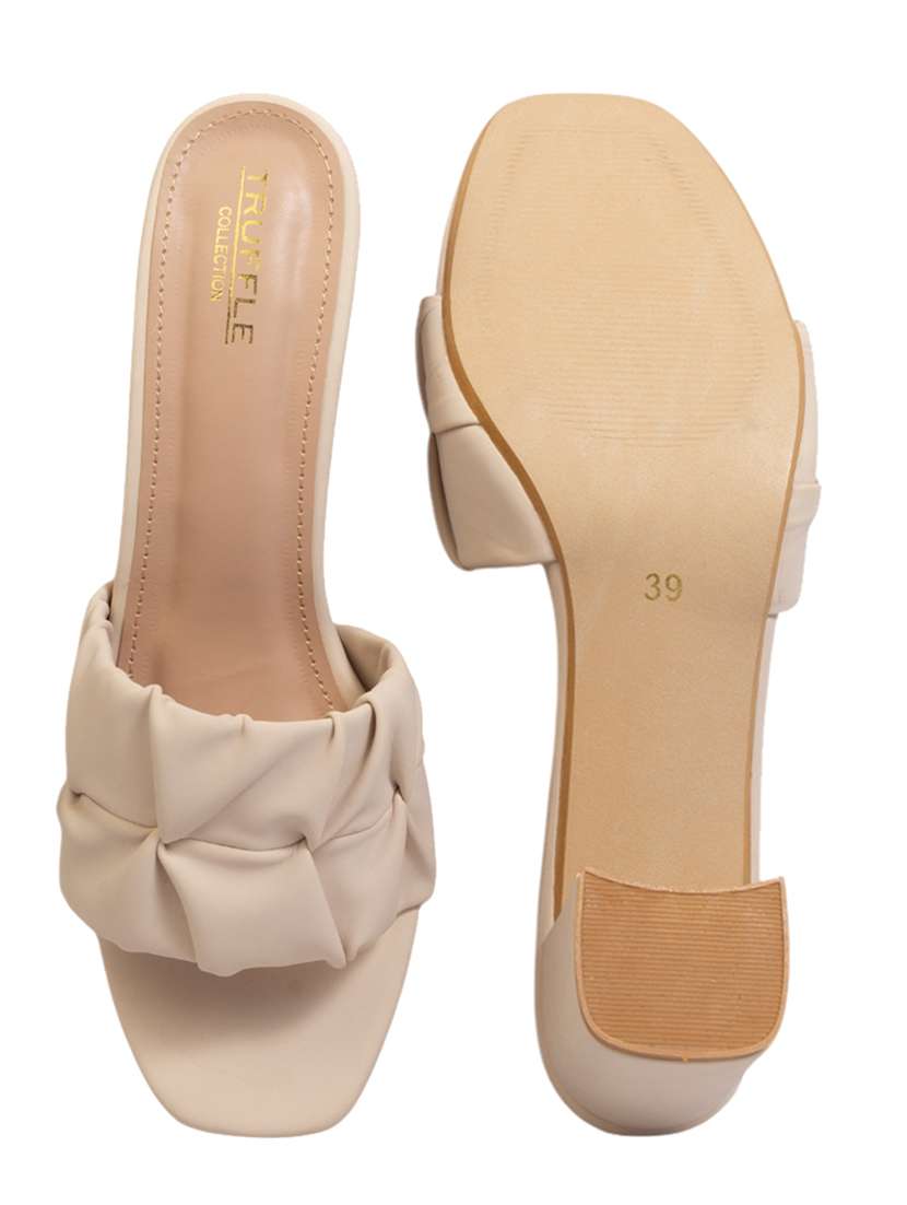 women cream slip on sandal - 22142767 - Standard Image - 5