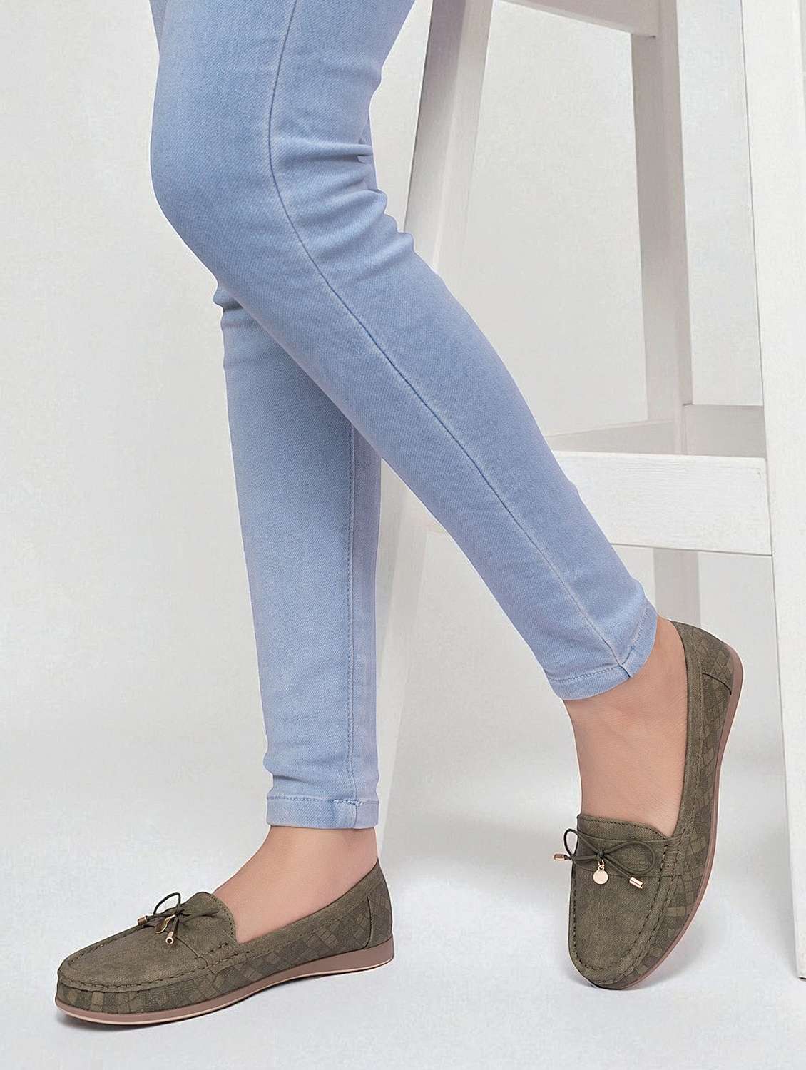 women olive slip on loafer - 22142768 -  Zoom Image - 0