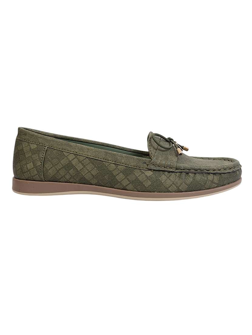 women olive slip on loafer - 22142768 - Standard Image - 3
