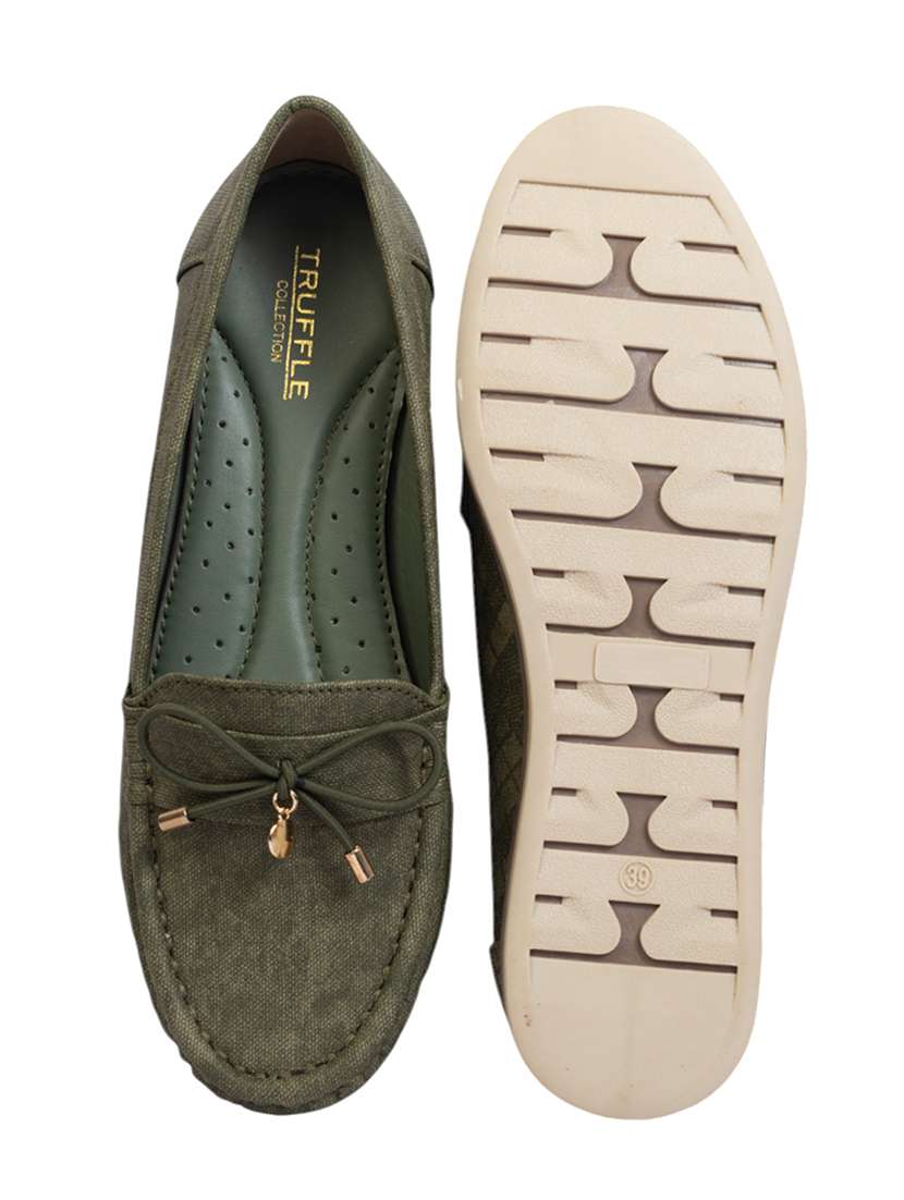women olive slip on loafer - 22142768 - Standard Image - 5