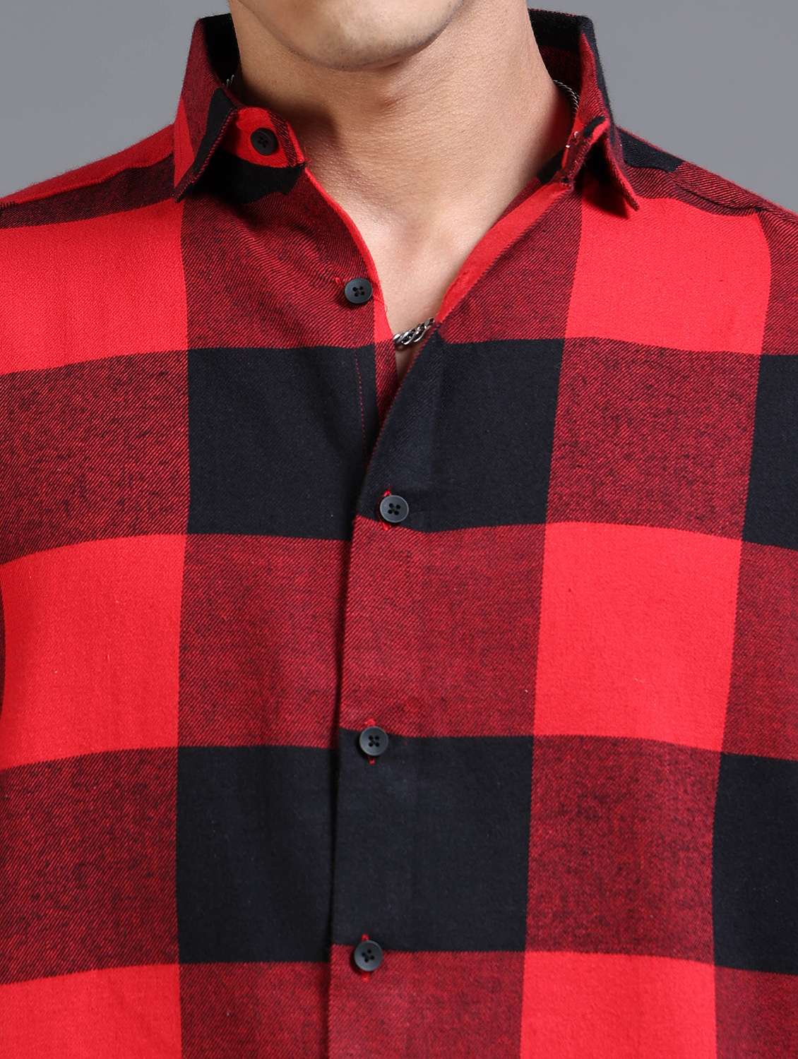 men checkered short sleeve oversized casual shirt - 22142772 - Standard Image - 5