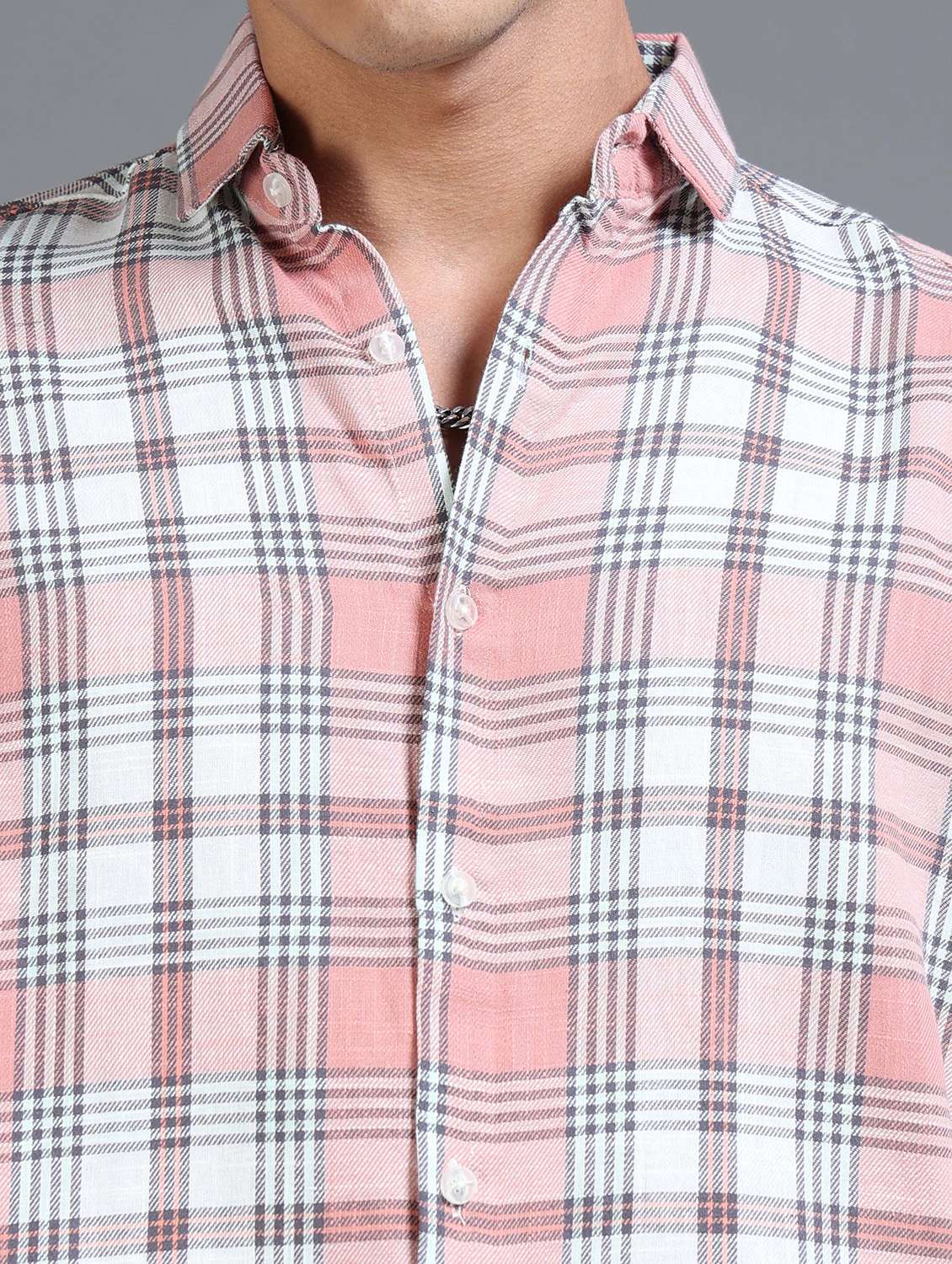 men checkered short sleeve oversized casual shirt - 22142775 - Standard Image - 5