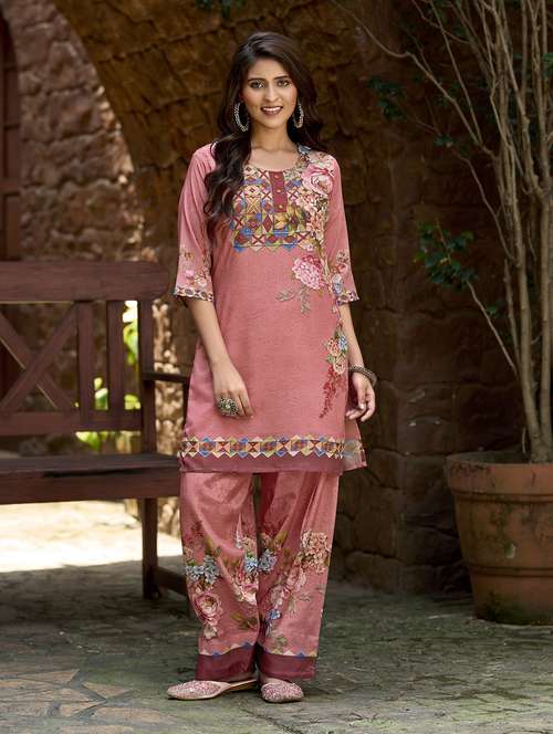 women printed three quarter sleeve co-ord set - 22142886 - Standard Image - 0