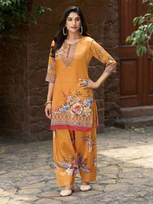 women printed three quarter sleeve co-ord set - 22142888 -  Standard Image - 0