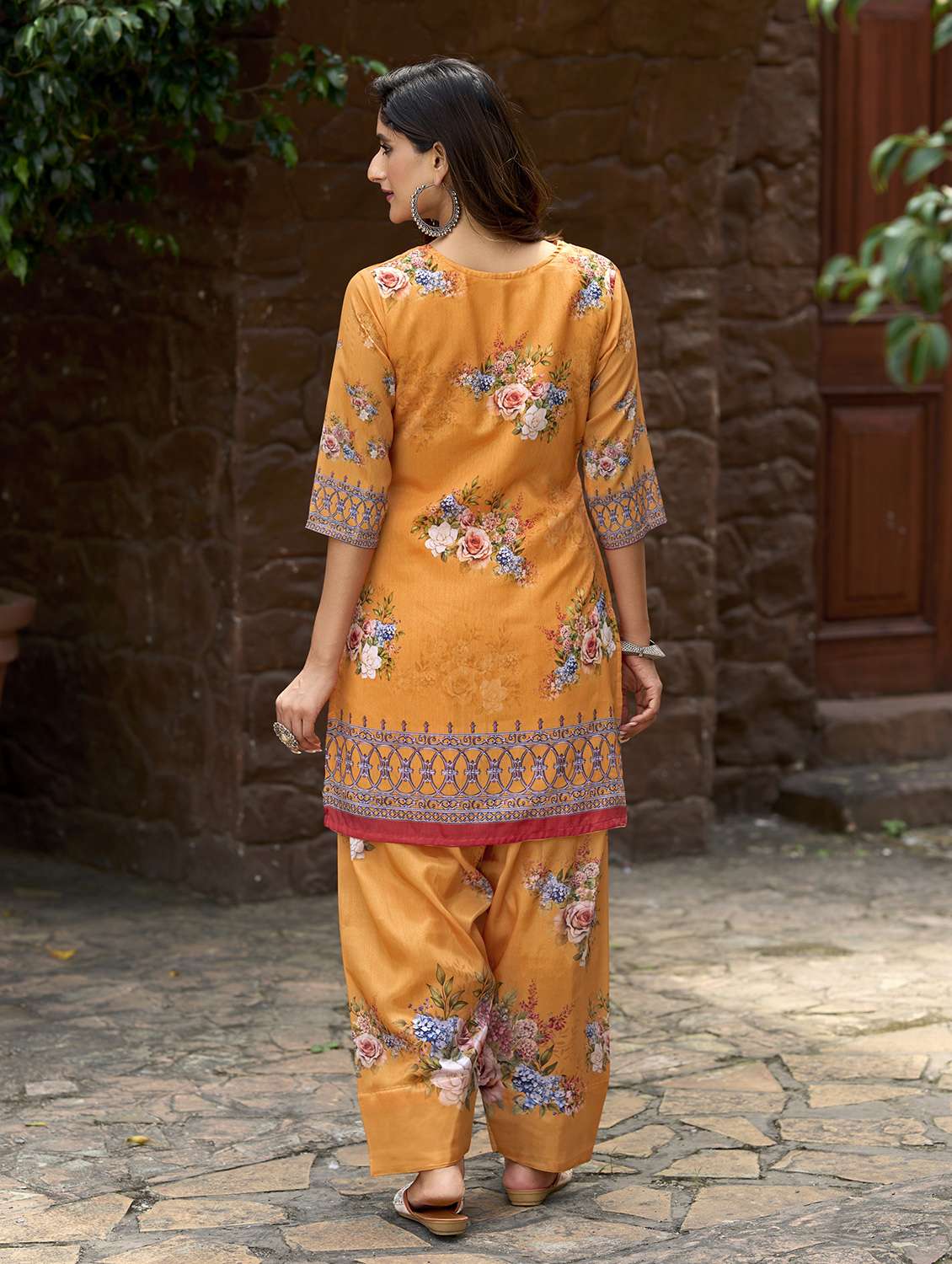 women printed three quarter sleeve co-ord set - 22142888 -  Standard Image - 3