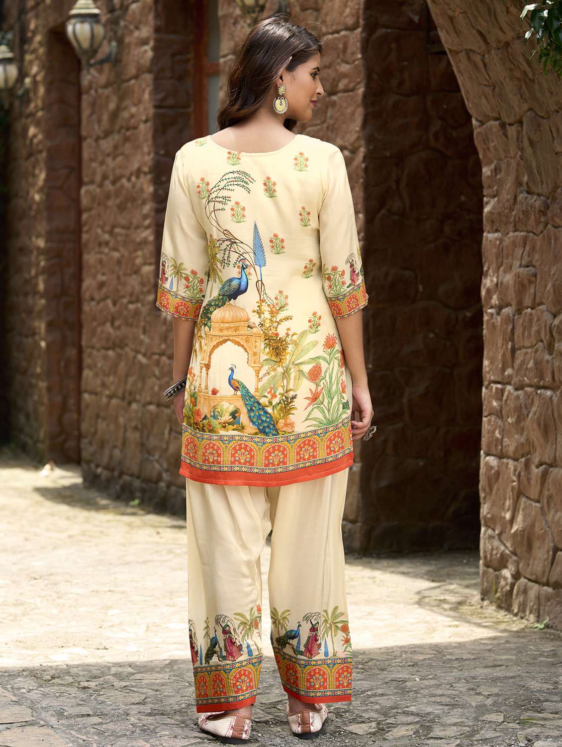 women printed three quarter sleeve co-ord set - 22142892 - Standard Image - 3