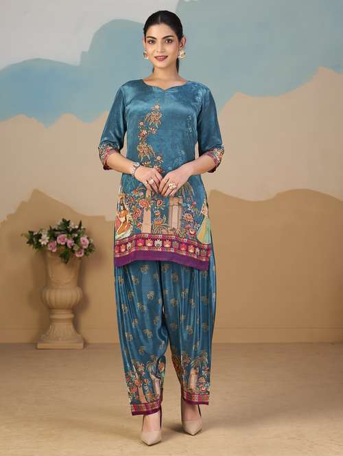 women printed three quarter sleeve co-ord set - 22142895 -  Standard Image - 0