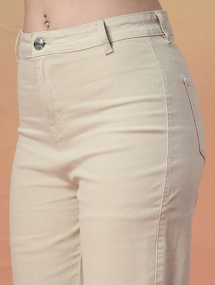 women solid high rise straight fit jean - 22142896 -  Standard Image - 5