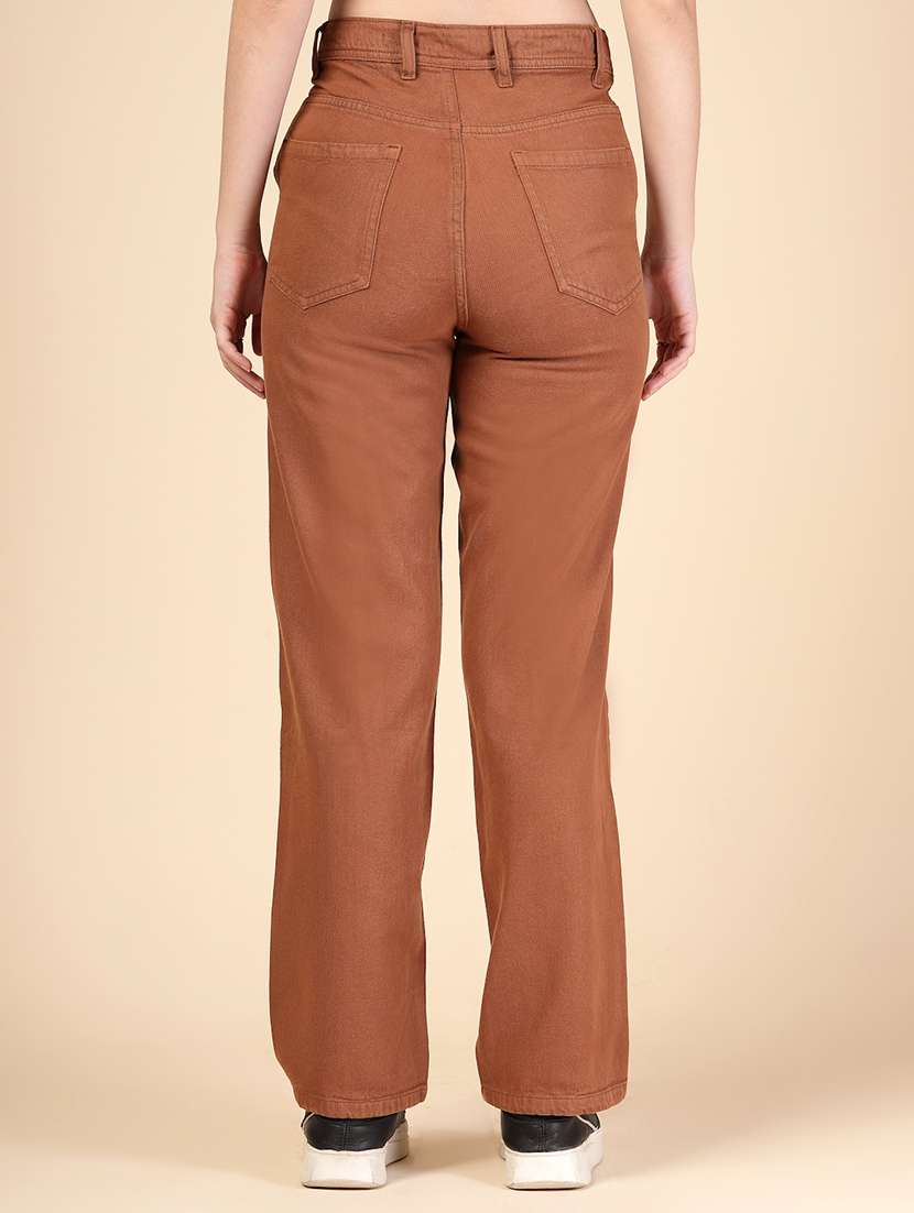 women solid high rise straight fit jean - 22142897 -  Standard Image - 3