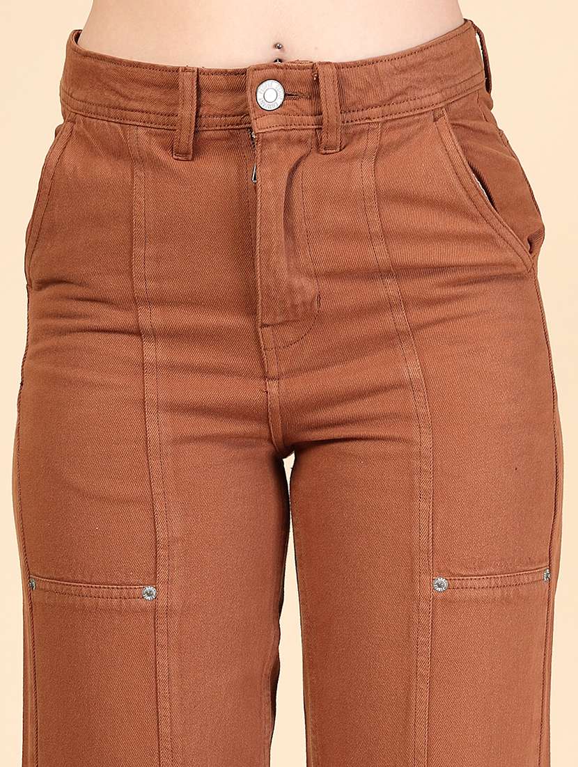 women solid high rise straight fit jean - 22142897 -  Standard Image - 5