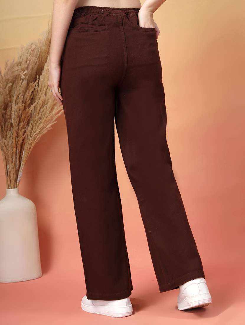 women solid high rise straight fit jean - 22142900 -  Standard Image - 3