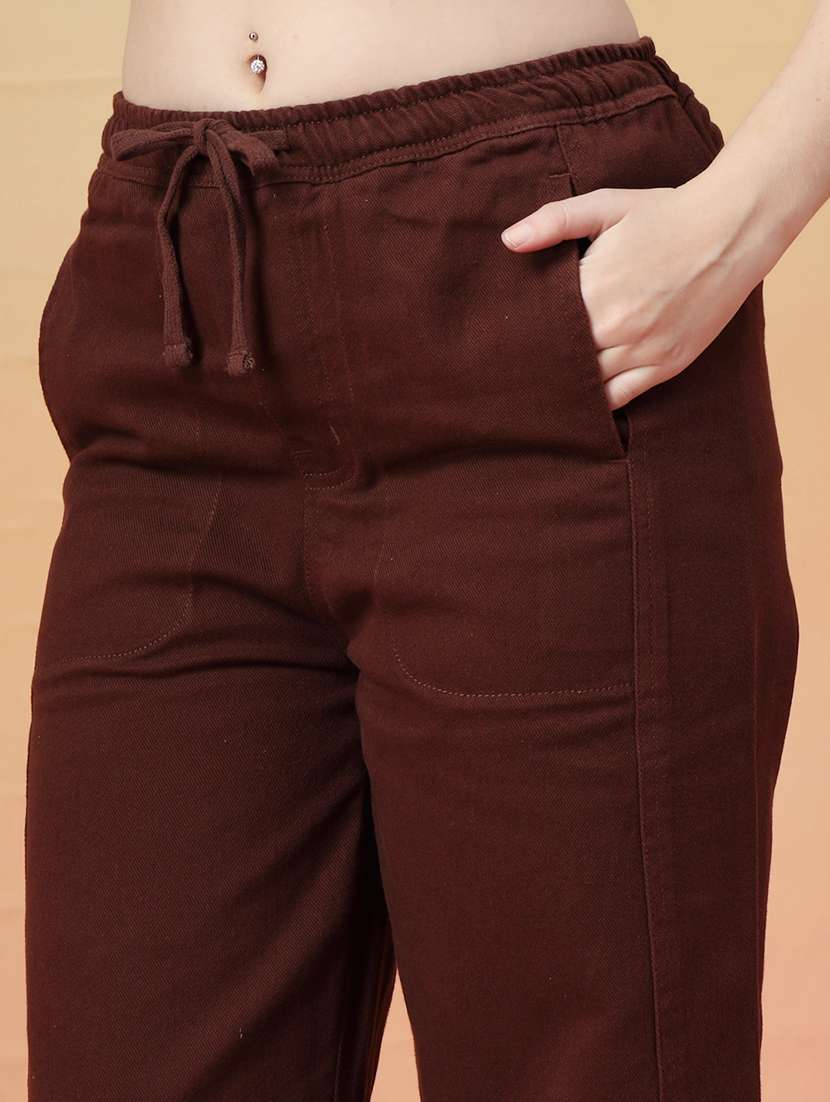 women solid high rise straight fit jean - 22142900 -  Standard Image - 5