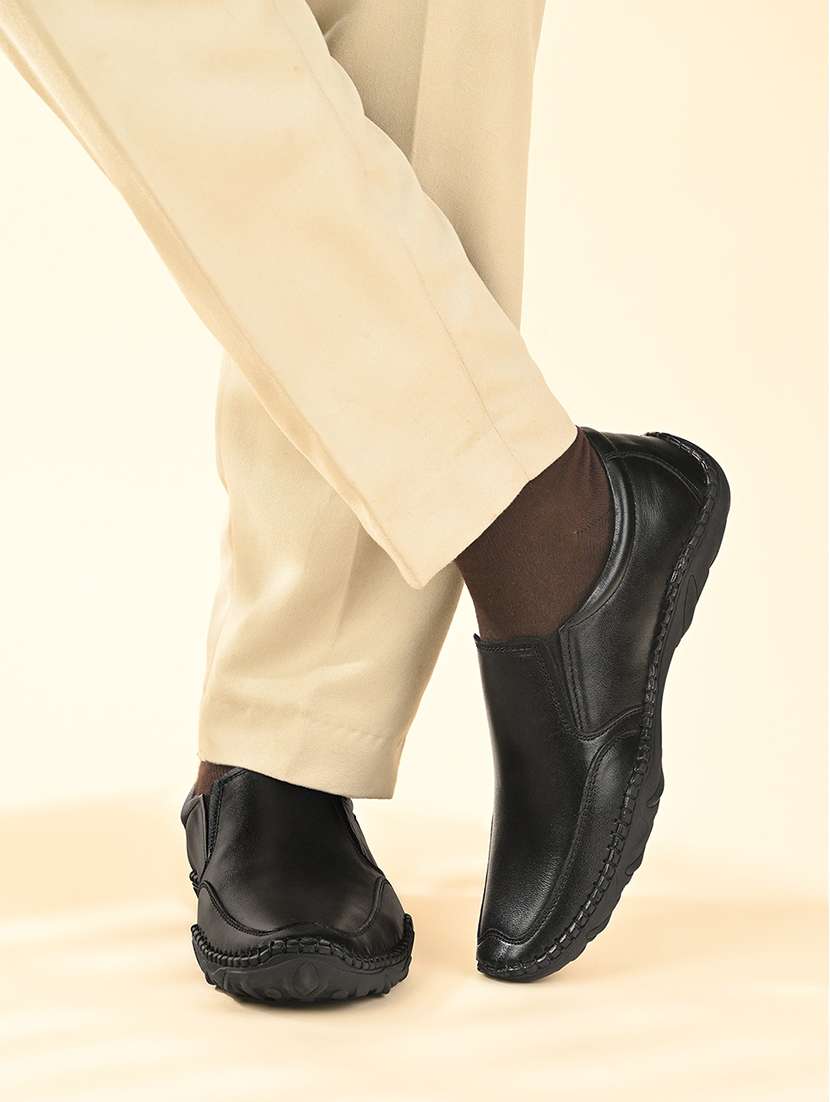 men black slip on formal shoes