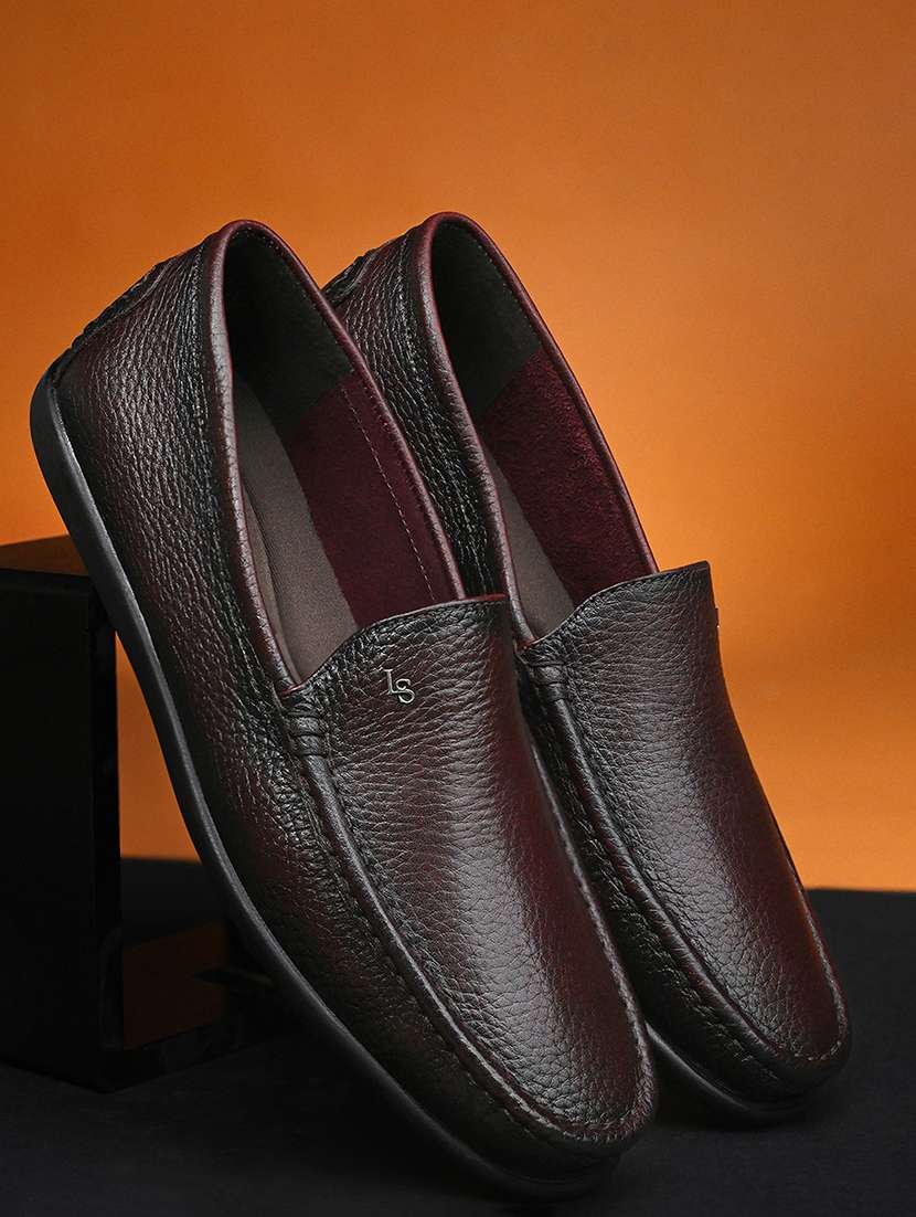 men brown slip on loafer
