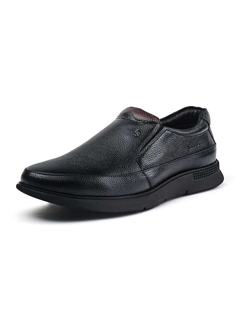 men black slip on formal shoes - 22142913 -  Standard Image - 5