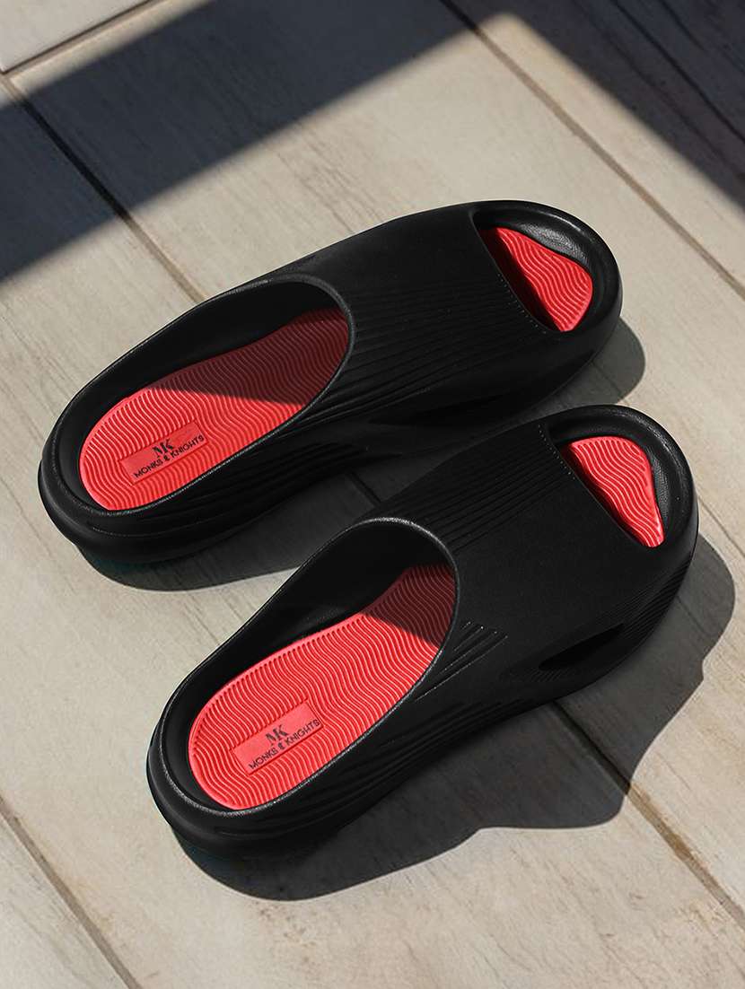 men solid slip on slider