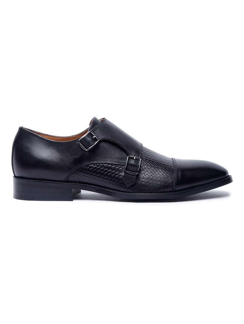 men black slip on monk strap - 22142937 -  Standard Image - 3