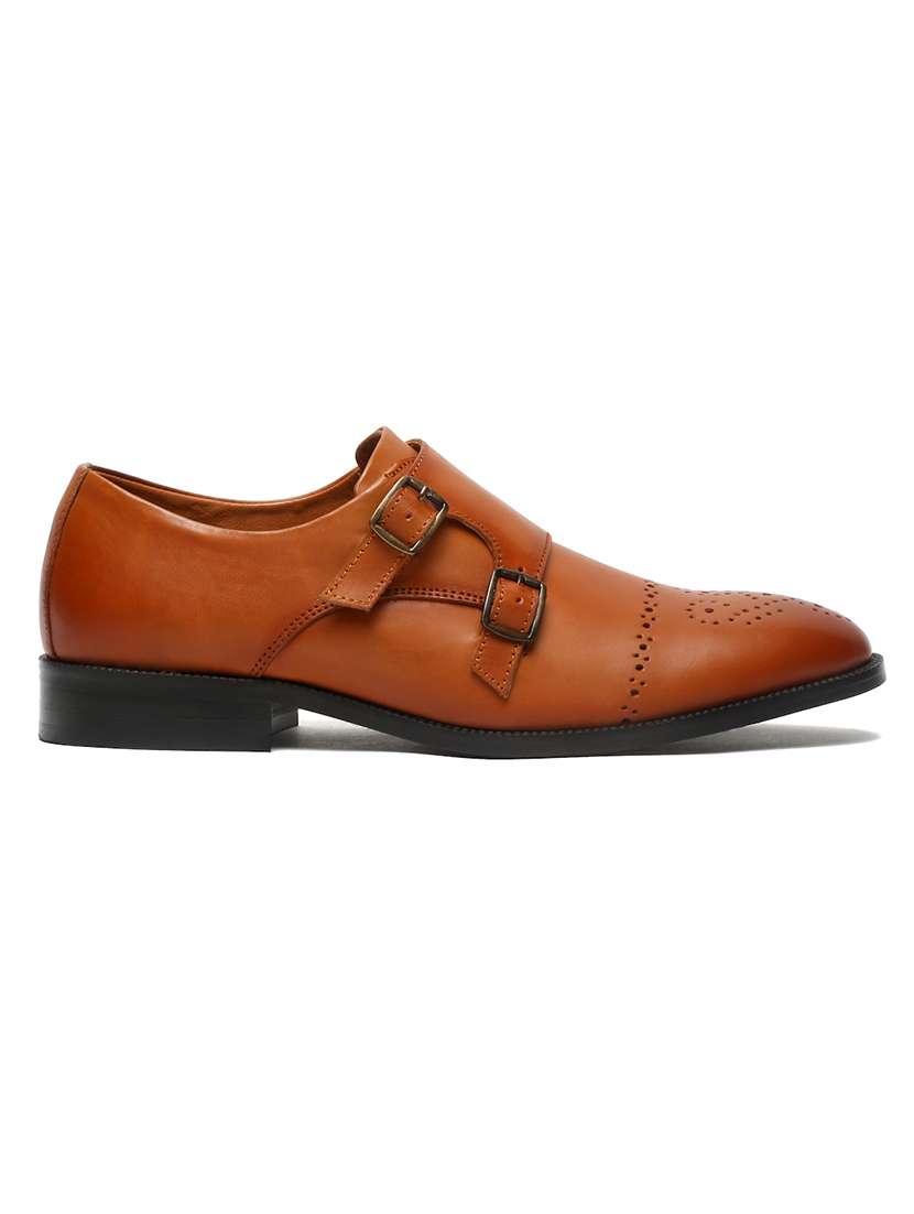 men tan slip on monk strap - 22142940 -  Standard Image - 3