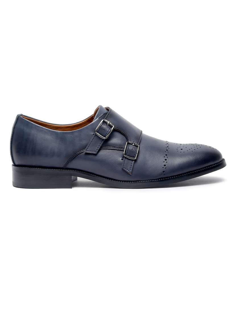 men blue slip on monk strap - 22142943 -  Standard Image - 3