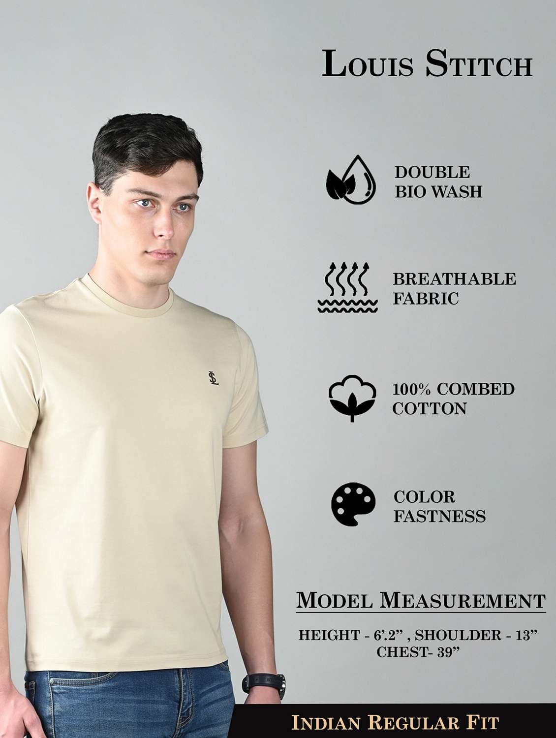 men solid short sleeve regular fit t-shirt - 22142945 - Standard Image - 3