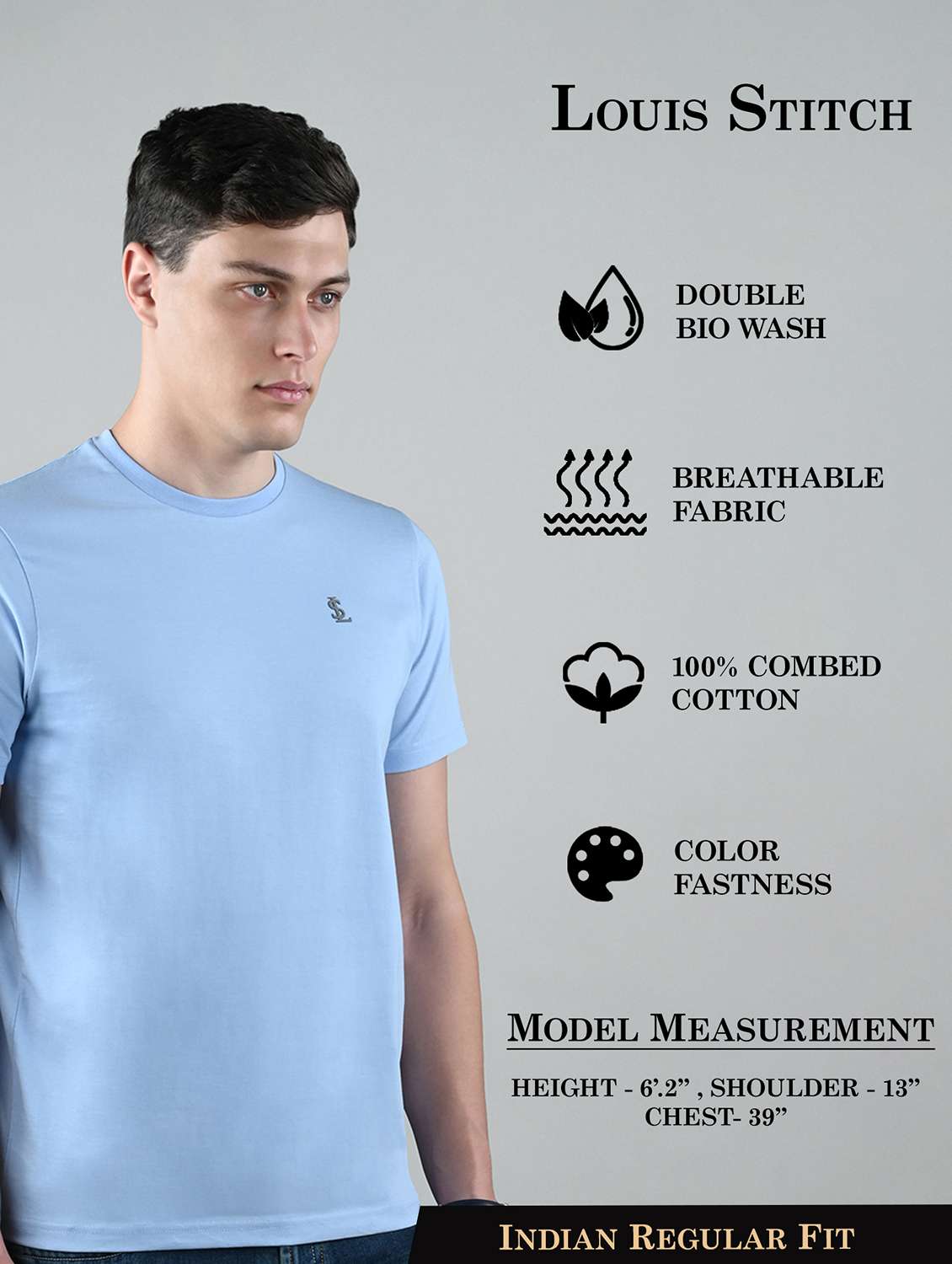 men solid short sleeve regular fit t-shirt - 22142948 -  Standard Image - 3