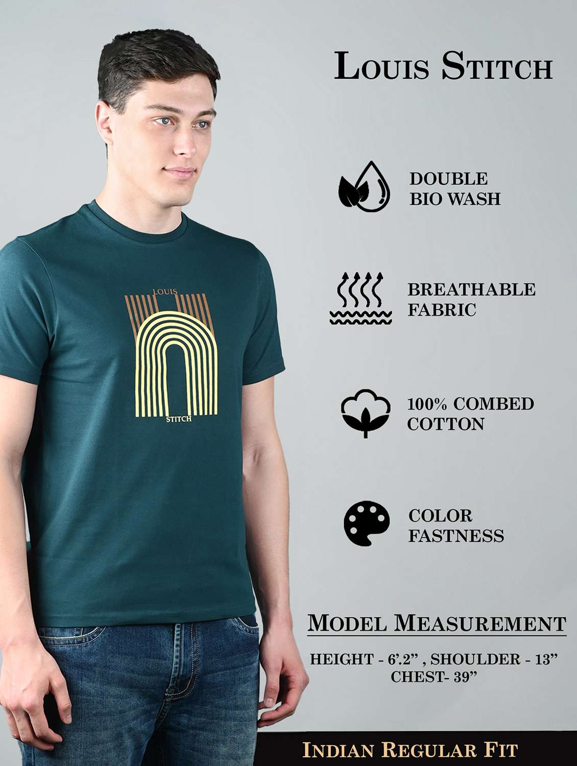 men printed short sleeve regular fit t-shirt - 22142955 - Standard Image - 3