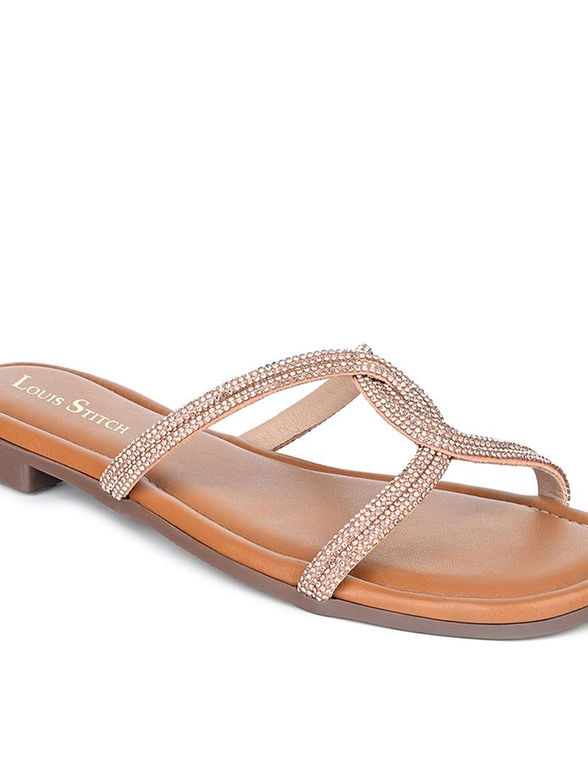 men brown slip on sandal - 22142962 -  Standard Image - 5