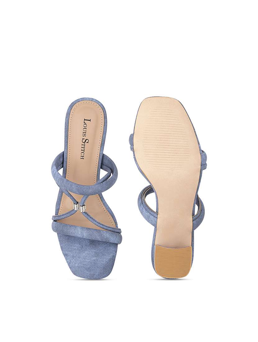 women blue slip on sandal - 22142966 -  Standard Image - 5