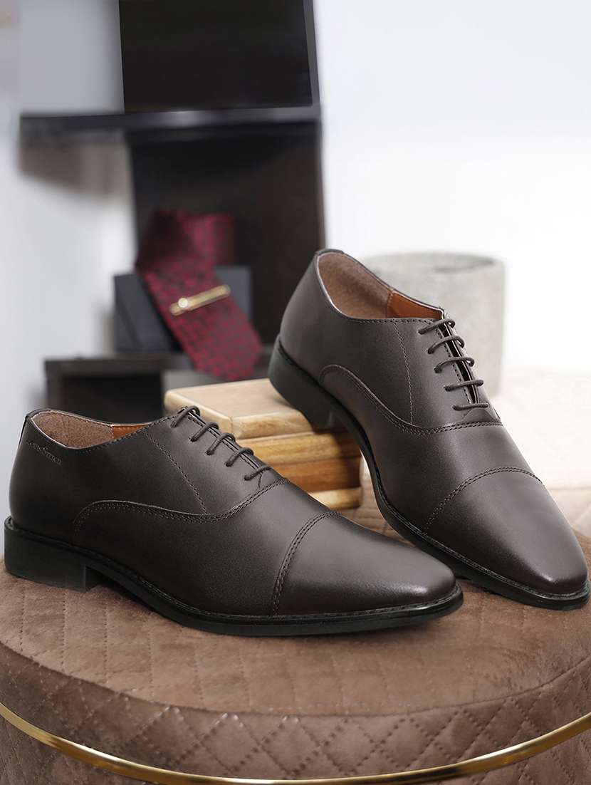 men brown lace-up oxford - 22142991 -  Zoom Image - 0