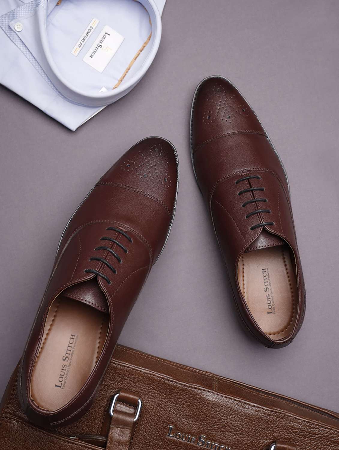 men maroon lace-up oxford