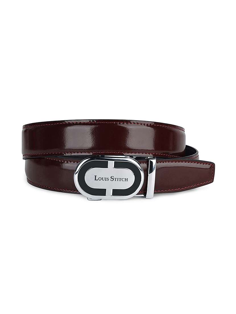 solid leather auto lock formal belt - 22143013 -  Standard Image - 3